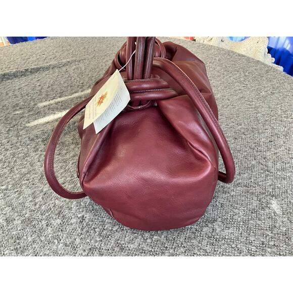 Vintage nos Made in Tuscany red leather UNIQUE purse bag - Picture 4 of 16